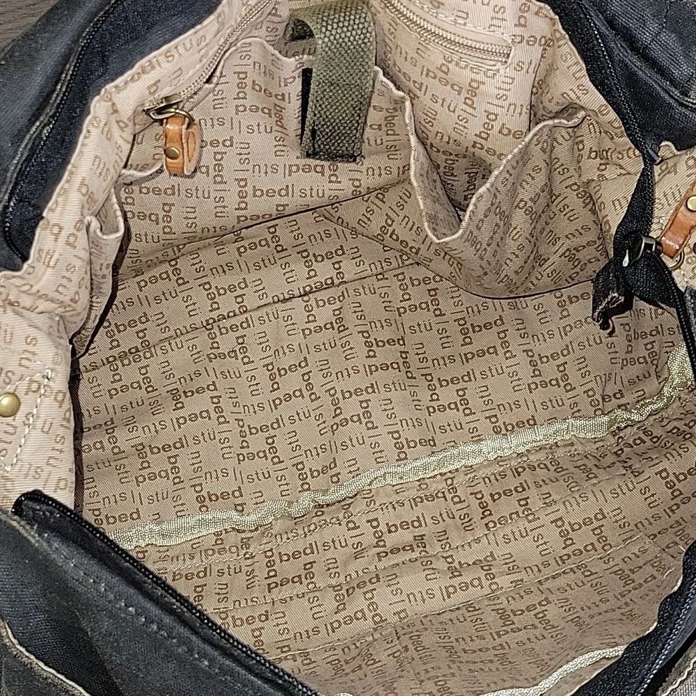 Bed Stu Waxed Canvas Leather Hawkeye Messenger Shoulder Bag